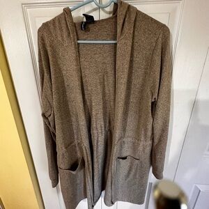 Cozy Tan Hooded Cardigan